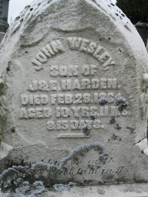 John Wesley Harden tombstone
